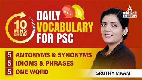 Daily Vocabulary For Kerala Psc Antonyms Synonyms Idioms