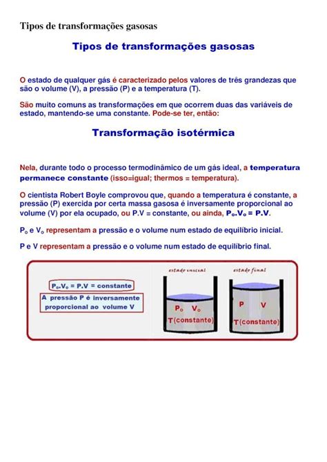 PDF Tipos de transformações gasosas Tipos de 2018 9 30