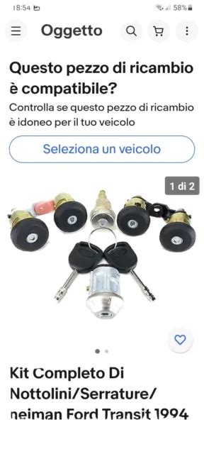 KIT COMPLETO DI Nottolini Serrature Neiman Ford Transit 1994 Per 2006