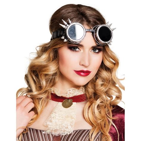 Lunettes Steampunk rondes argentées