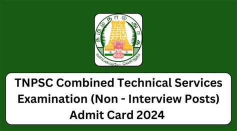 TNPSC Combined Technical Services Examination Non Interview Posts