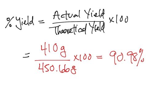 Percent Yield Stoichiometry Science Chemistry Stoichiometry Showme