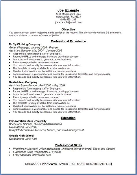 Proper Resume Format Examples