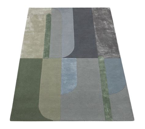 Tapis Laine Et Viscose Tufté Main Moderne Carmen Vert 200x300 Tapis