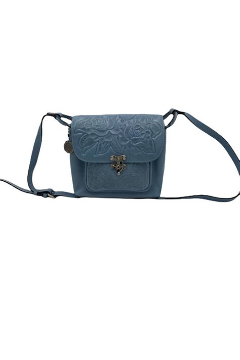 Patricia Nash Leather Leandra Flap Crossbody Safflower Blue Jender