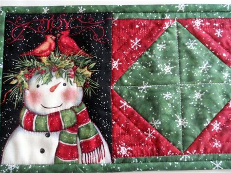 Christmas Mug Rug Snowman Mug Rug Holiday Snack Mat Quilted | Etsy ...