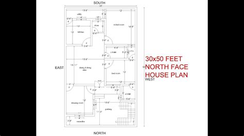 30x50 Feet North Facing House Plan 3bhk North Face House Plan With