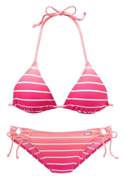 Venice Beach Triangel Bikini Flash Pink Gestreift Cup C D 34