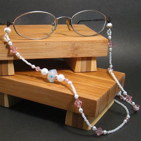 Handmade Beaded Eyeglass Chain Pretty In Pink Eyeglass Chain Handmade Eyeglasses Beaded