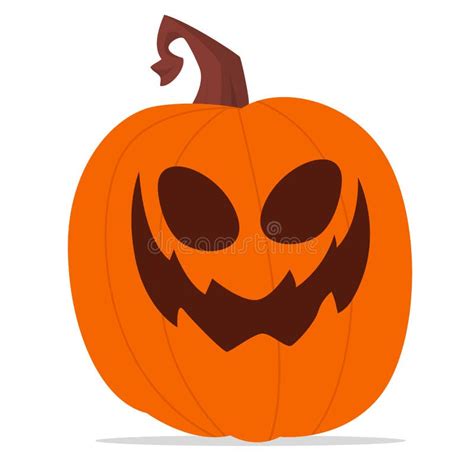 Cartoon Funny Halloween Pumpkin Head Isolated On White Background