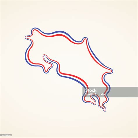 Costa Rica Outline Map Stock Illustration Download Image Now Colors Costa Rica Costa Rican