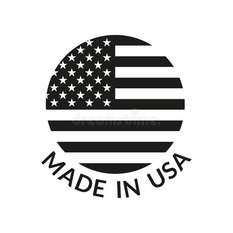 Made In Usa Logo Or Label Circle Us Icon With American Flag Vector