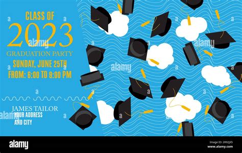 Party In Honor Of Class Of 2023 Graduates Vector Design Invitation