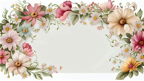 Elegant Floral Border Powerpoint Background For Free Download