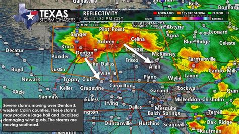 Severe Storms Over Denton Collin Counties