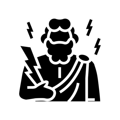 Zeus Greek God Mythology Glyph Icon Vector Illustration Vector