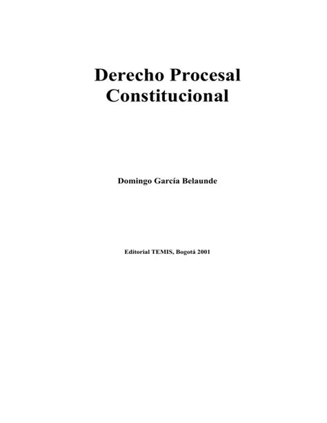 Derecho Procesal Constitucional