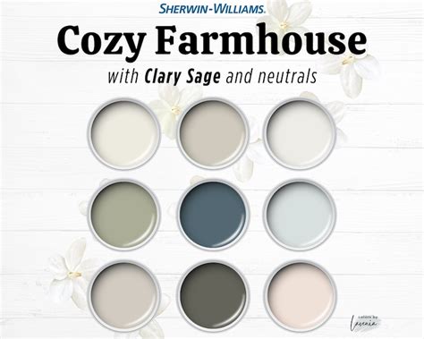 Farmhouse Paint Colors Sherwin Williams Palette With Clary Sage And