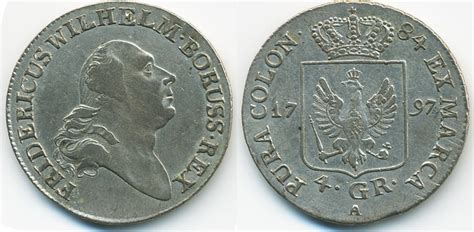 Brandenburg Preussen 4 Groschen 1 6 Taler 1797 A Friedrich Wilhelm II