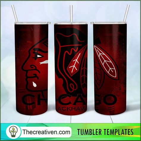 Chicago Blackhawks Skinny 20oz Skinny Straight NHL Full Tumbler Wrap