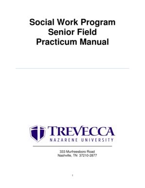 Fillable Online Sitemason Trevecca Senior Field Practicum Manual