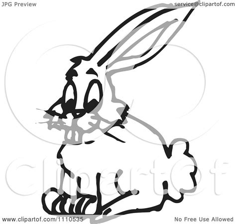 Clipart Black And White Rabbit Royalty Free Vector Illustration By