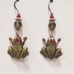 Green Frog with Red Eyes Earrings ⋆ Behold Jewelry & Designs - West Hartford, CT