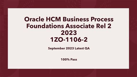 Oracle Hcm Business Process Foundations Associate Rel Zo