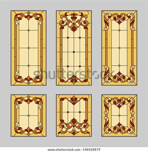 Doors Classic Stained Glass Vector Vector De Stock Libre De Regalías