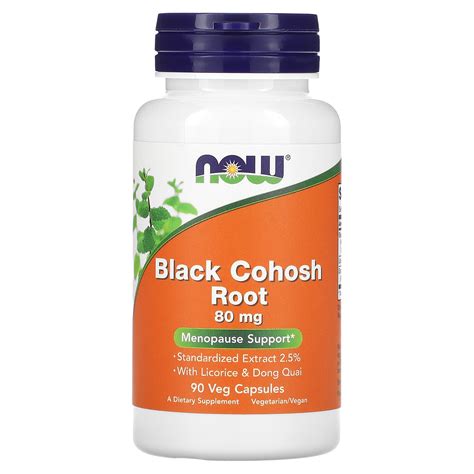 NOW Foods Black Cohosh Root 80 Mg 90 Veg Capsules