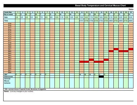 Basal Body Temperature And Cervical Mucus Chart SingaporeMotherhood