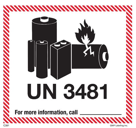 UN3481 Battery Label