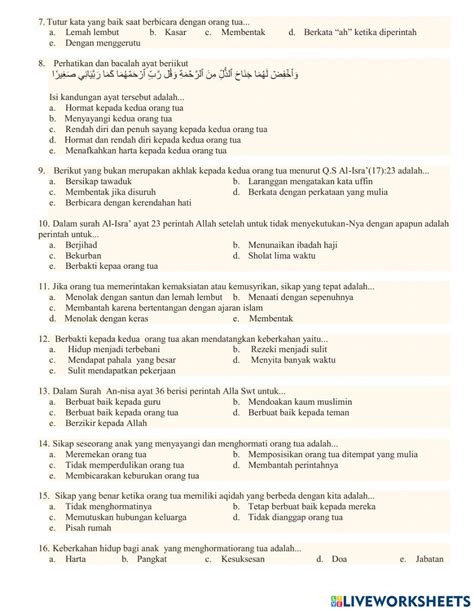 Pts Pai Kelas Xi Semester Genap Worksheet