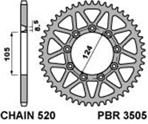 Rear Sprocket Pbr Size 520 Cod 3505 Z50 Teeth In Inox 3505 50 C45