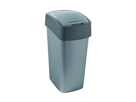 Curver 186181 Poubelle Flip Bin 50 L Gris 186181 Conforama