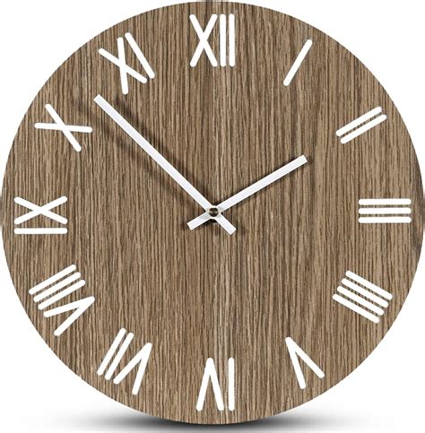 Amazon De Ourise Wanduhr Holz Cm Wanduhr Modern R Mische Hohlmuster