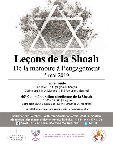 Leçons de la Shoah De la mémoire à lengagement 5 mai 2019