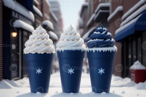 Chocolate vanilla ice cream cone ads with ice cubes and snowflakes 22456574 Stock Photo at Vecteezy