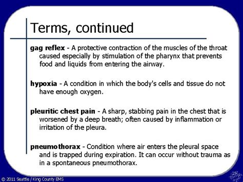 CBT 425 EMT 11 Respiratory Emergencies 2011 Seattle