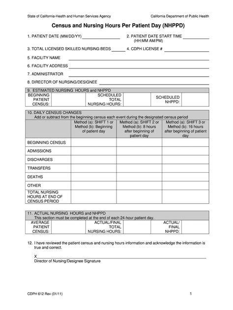 2011 Form CA CDPH 612 Fill Online Printable Fillable Blank PdfFiller