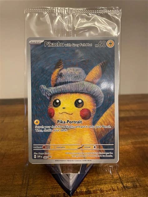 Mavin Pikachu With Grey Felt Hat 085 Promo Card Pokemon X Van Gogh