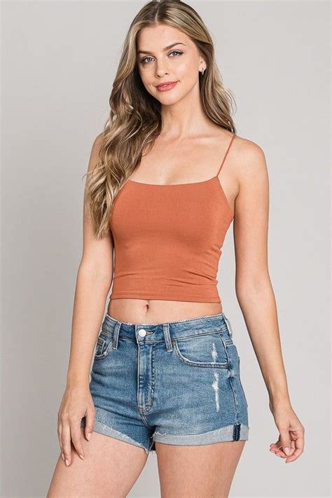 Beach Day Tank Cropped Tank Top Spaghetti Strap Crop Tank