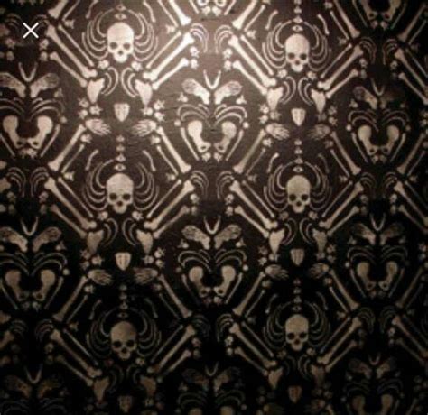 Skeleton Stencil Goth Home Decor Damask Stencil Damask Wallpaper