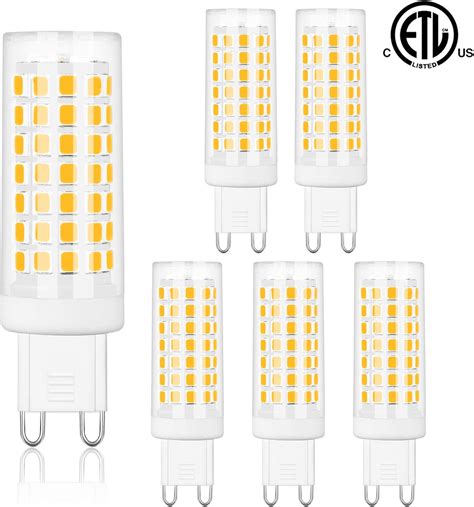 Comzler G9 Led Bulbs Bi Pin Base 6w Soft White 3000k G9 Base Bulbs