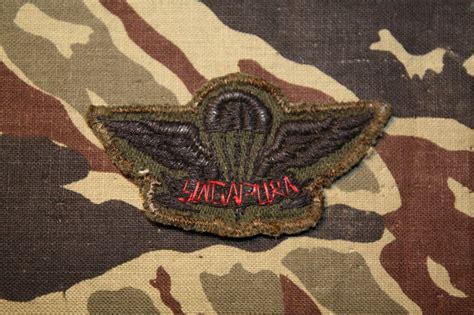 Singapore Basic Cloth Parachutist Parachute Jump Wings Badge Airborne