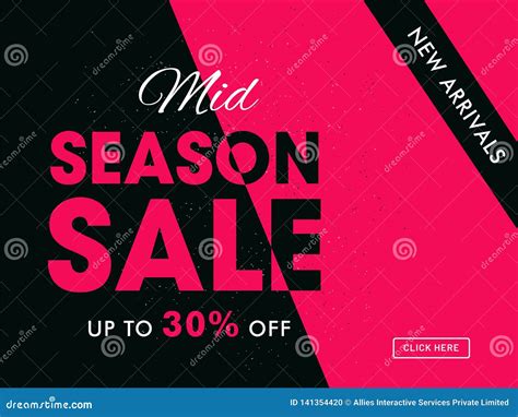 Mid Season Sale Banner Or Poster Design With 30 Discount Offer Stock