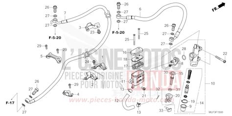 MAÎTRE CYLINDRE DE FREIN ARRIÈRE de NT1100 PEARL GLARE WHITE NHB53 de