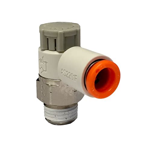 Pneumatic Flow Control Valve 18in Mpt X 14in Tube 145psi Smc