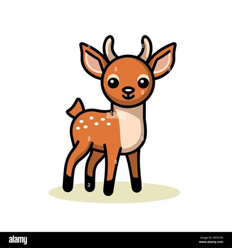 Deer hand-drawn comic illustration. Deer. Cute vector doodle style ...