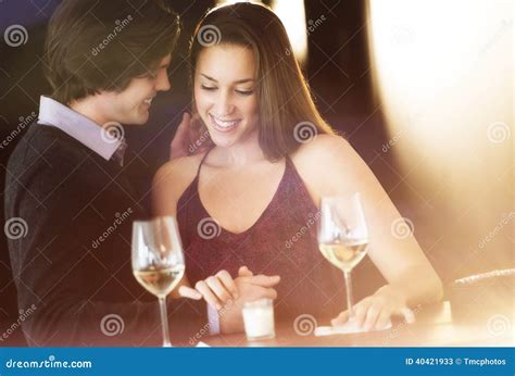 Romantic Couple With Drinks In Nightclub Stock Image Image Of Affectionate Love 40421933